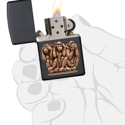 Zippo Three Monkeys Emblem Windproof Lighter image 5