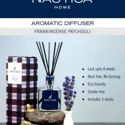 nautica Frankincense Patchouli Aroma Oil Diffuser Set with 7 Reeds image 5