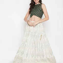 clora creation Printed Flared Skirt with Elasticated Drawstring Waist image 5