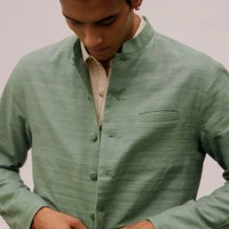 andamen Regular Fit Front-Open Nehru Jacket with Welt Pockets image 5