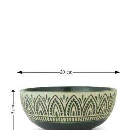 fabindia Green Ceramic Serving Bowl Large image 5