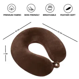 billebon Memory Foam Travel Neck Pillow with Button Closure image 5