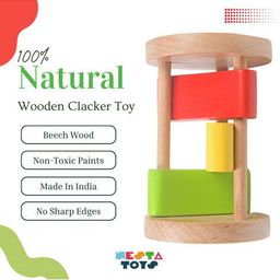 nesta toys Wooden Rattle for Babies Clacker Toy image 5