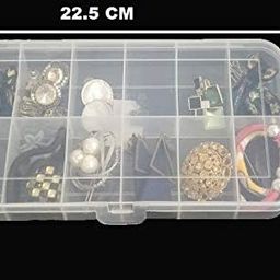 CSM Jewelry Case Organizer(CLICK-3) Rectangular Plastic Storage Box with dividers 4/6/12 Grids (Transparent) - Pack of 3 Boxes image 5