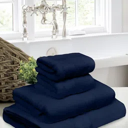 BOMBAY DYEING Navy Blue 4 Pieces Cotton 600 GSM Towel Set-image-75