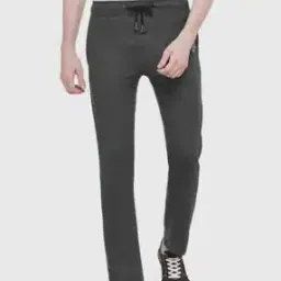 Men Heathered Straight Track Pants with Insert Pockets-23