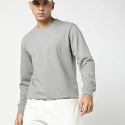 Men Heathered Regular Fit Crew-Neck Sweatshirt-image-52