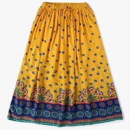 Girls Floral Print Flared Skirt-image-45