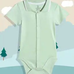 Infants Cotton Bodysuit with Collar-image-51