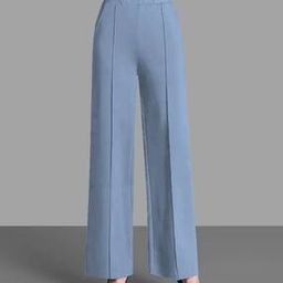 Women Relaxed Fit Flat-Front Trousers-image-58