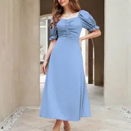 avanova Women Ruched Fit & Flare Dress-picture-2