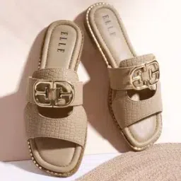 Women Slip-On Flat Sandals with Metal Accent-image-16