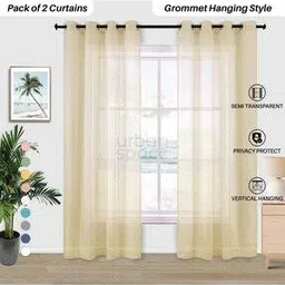 Set of 2 Sheer Linen Door Curtains-image-44