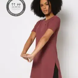 Women Slim Fit Round-Neck T-Shirt with Logo Print-image-99