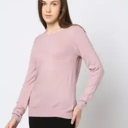 Women Slim Fit Round-Neck Sweater-image-95
