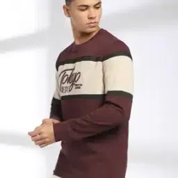 Men Typographic Print Regular Fit Crew-Neck T-Shirt-image-39