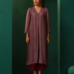 truebrowns Women V-Neck A-Line Kurta Set-picture-14