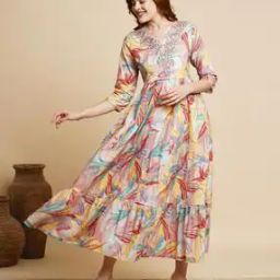 Women Floral Print Fit & Flare Dress-image-8