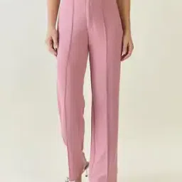 Women High-Rise Relaxed Fit Flat-Front Pants-image-48