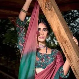 Sequined Border Saree with Unstitched Blouse Piece-image-54