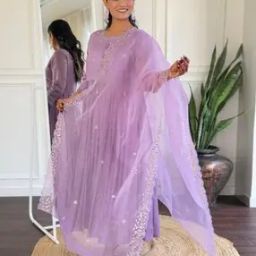Women Embroidered Anarkali Kurta Set-image-45