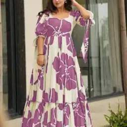 Women Floral Print Flared Kurta-image-59