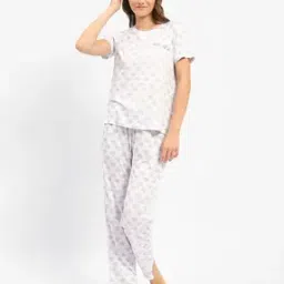 Women Printed T-Shirt & Pyjamas Set-picture-49