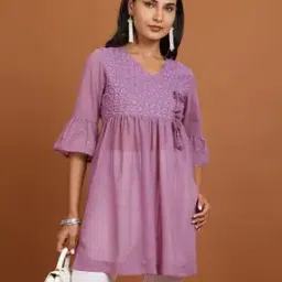 Women Embroidered Relaxed Fit Tunic-image-59