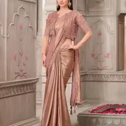 ri-wah Women Ethnic Design Traditional Saree with Blouse Piece          -picture-1