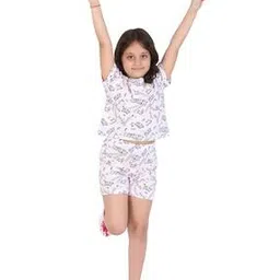 Typographic Print Top & Shorts Set-image-55