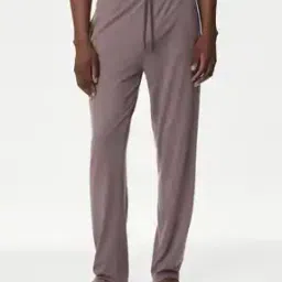 Men Regular Fit Pyjamas with Elasticated Drawstring Waist-image-4