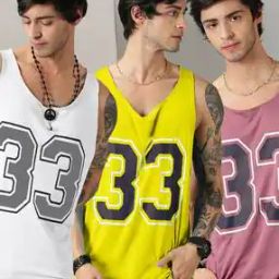 Men Pack of 3 Numeric Print Vests-image-8