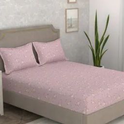 220 TC Floral Print Super King-Size Bedsheet with Pillow Covers-image-68