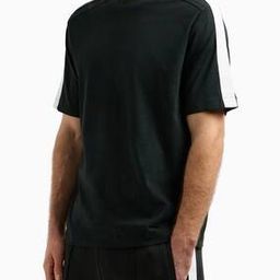 Men Logo Tape Loose Fit Cotton Crew-Neck T-Shirt-image-54