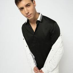 Men Slim Fit Shirt with Spread Collar-image-81