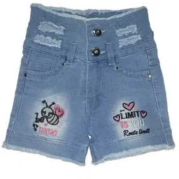arshia fashions Girls Embroidered Slim Fit Shorts-picture-0