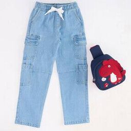 pantaloons junior Girls Cotton Baggy Jeans with Elasticated Drawstring Waist-picture-19