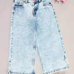 pantaloons junior Girls Embroidered Wide Leg Jeans-picture-26