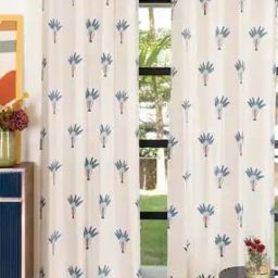 urban space Pack of 2 Floral Print Window Curtains with Eyelets-picture-4