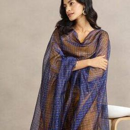fabindia Women Checked Dupatta with Tassels-picture-28