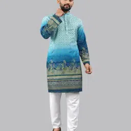 charlotte gracious Men Floral Print Regular Fit Long Kurta-picture-20