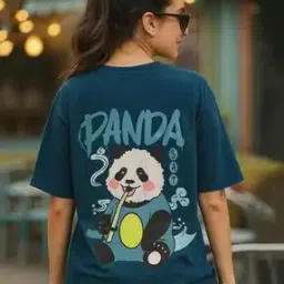 fabflee x ag Women Panda Print Regular Fit Crew-Neck T-Shirt-picture-6