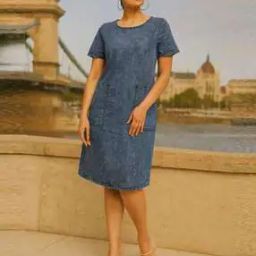 buda jeans co Women Round Neck A-Line Dress-picture-25