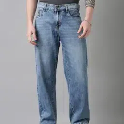 cinocci Men Mid-Washed Mid-Rise Baggy Fit Jeans -picture-7