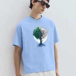 buda jeans co Men Graphic Print Oversized Fit Round-Neck T-Shirt-picture-3