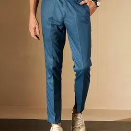 Men Slim Fit Flat-Front Pants with Insert Pockets-image-32