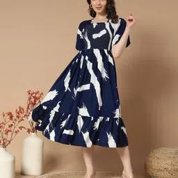 zwerlon x ag Women Printed Square-Neck Tiered Dress-picture-37