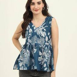Sanganeri Print V-Neck Top-image-43