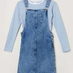 max Girls Denim Pinafore Dress with T-shirt-picture-17