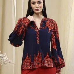 biba Women Printed V-Neck Top-picture-4